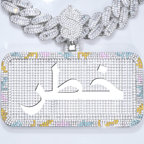 CUSTOM LETTER NECKLACE 3D COLORFUL SQUARE