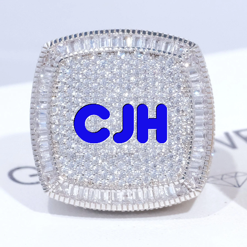 CUSTOM LETTER 3D ICED RING