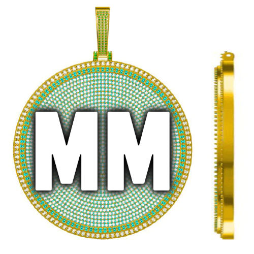 CUSTOM LETTER NECKLACE 3D BIG DISC