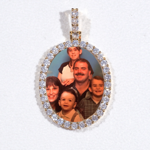 3D Oval Custom Picture Pendant