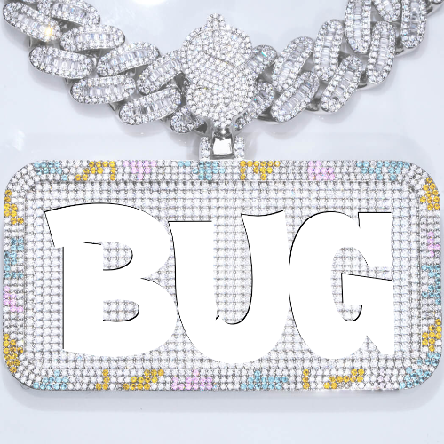 CUSTOM LETTER NECKLACE 3D COLORFUL SQUARE