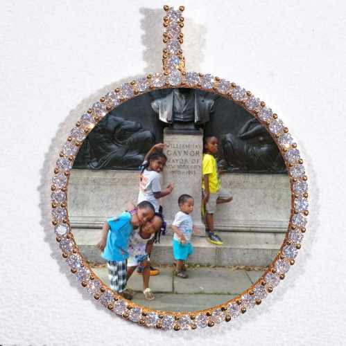 LARGE 3D CIRCLE CUSTOM PICTURE PENDANT