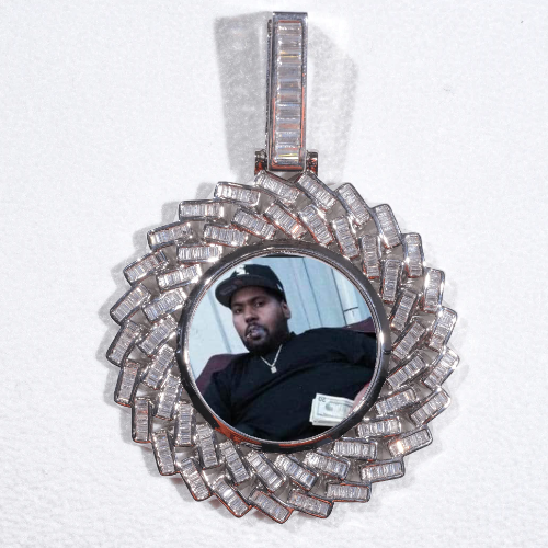 Large 3D Baguette Custom Picture Pendant
