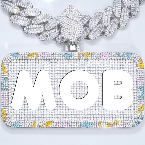 CUSTOM LETTER NECKLACE 3D COLORFUL SQUARE
