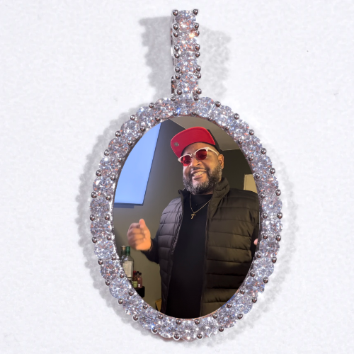 Large 3D Oval Custom Picture Pendant