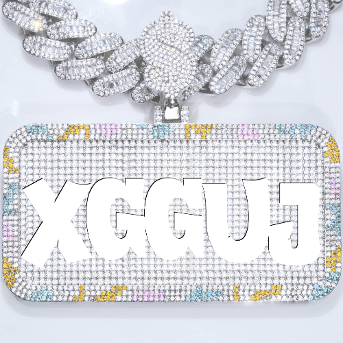 CUSTOM LETTER NECKLACE 3D COLORFUL SQUARE