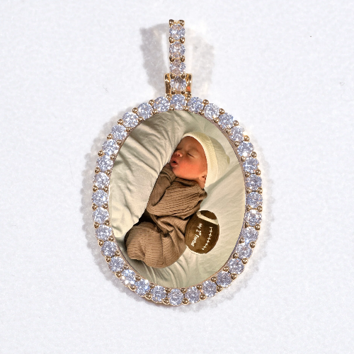 3D Oval Custom Picture Pendant
