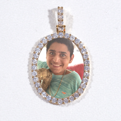 3D Oval Custom Picture Pendant