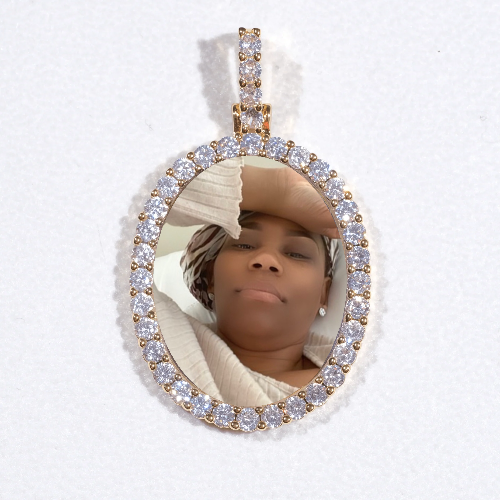 3D Oval Custom Picture Pendant