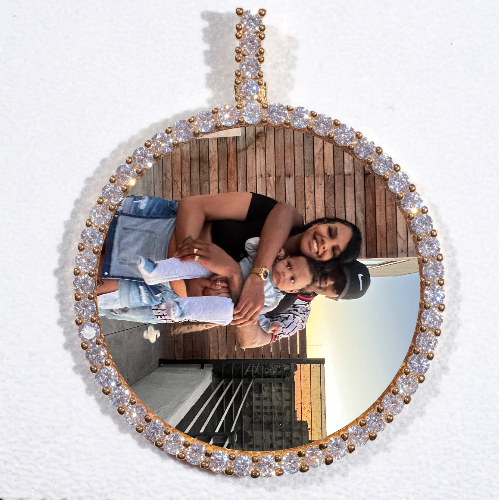 LARGE 3D CIRCLE CUSTOM PICTURE PENDANT