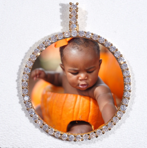 LARGE 3D CIRCLE CUSTOM PICTURE PENDANT