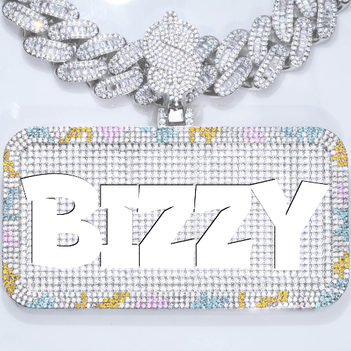 CUSTOM LETTER NECKLACE 3D COLORFUL SQUARE