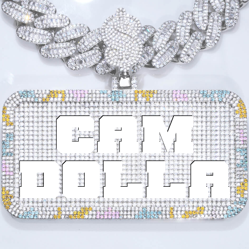 CUSTOM LETTER NECKLACE 3D COLORFUL SQUARE