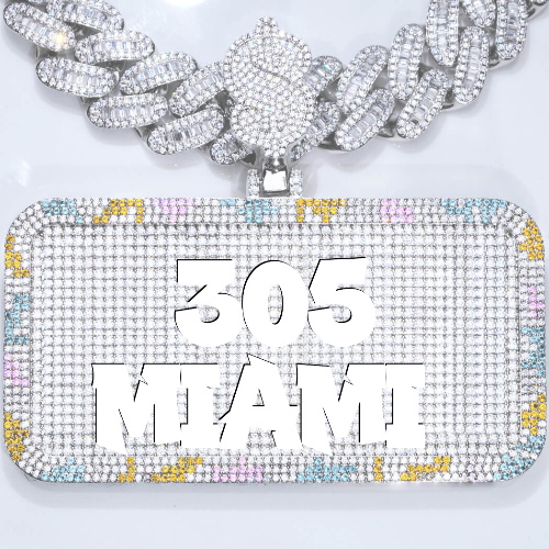CUSTOM LETTER NECKLACE 3D COLORFUL SQUARE