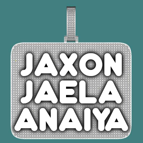 CUSTOM LETTER NECKLACE 3D BIG SQUARE