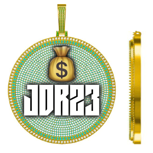 CUSTOM LETTER NECKLACE 3D BIG DISC
