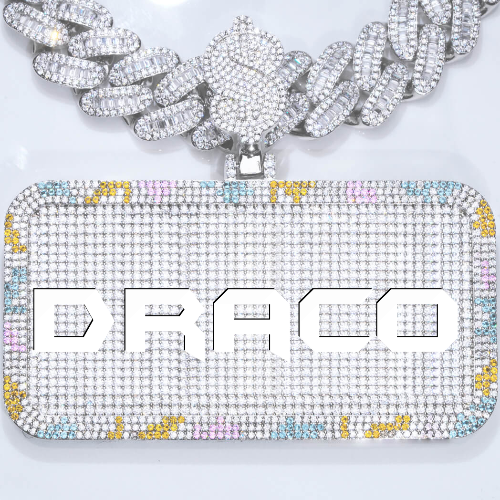 CUSTOM LETTER NECKLACE 3D COLORFUL SQUARE
