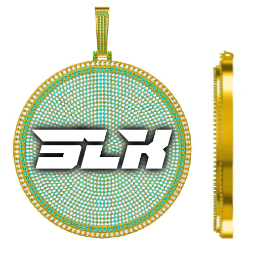 CUSTOM LETTER NECKLACE 3D BIG DISC