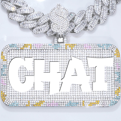 CUSTOM LETTER NECKLACE 3D COLORFUL SQUARE