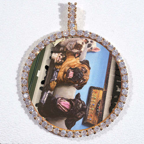 LARGE 3D CIRCLE CUSTOM PICTURE PENDANT