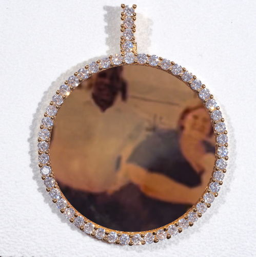 LARGE 3D CIRCLE CUSTOM PICTURE PENDANT