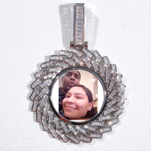 Large 3D Baguette Custom Picture Pendant