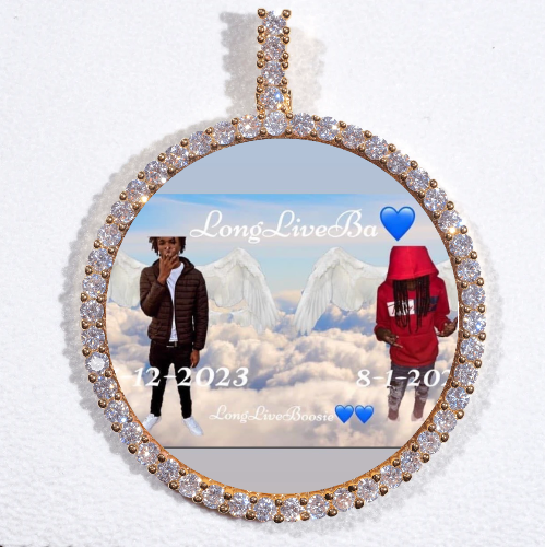 LARGE 3D CIRCLE CUSTOM PICTURE PENDANT