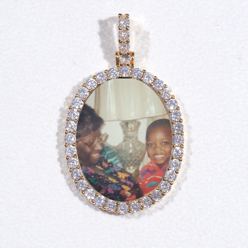 3D Oval Custom Picture Pendant