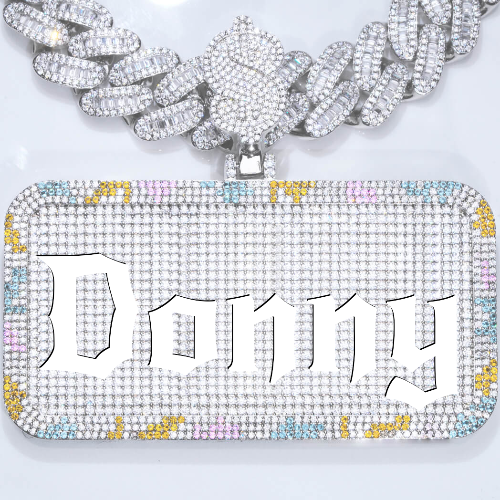CUSTOM LETTER NECKLACE 3D COLORFUL SQUARE
