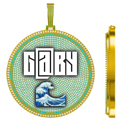 CUSTOM LETTER NECKLACE 3D BIG DISC