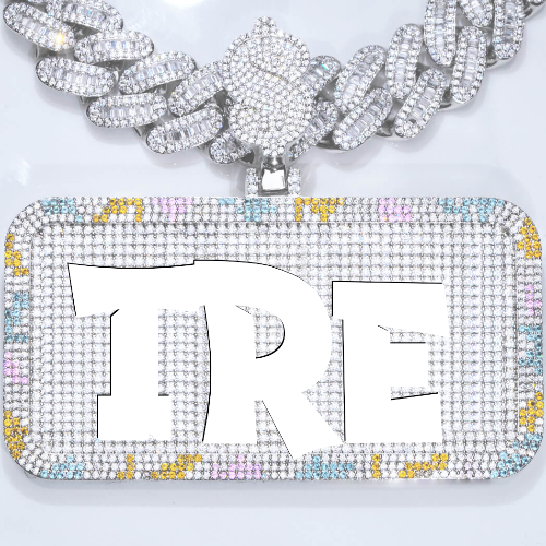 CUSTOM LETTER NECKLACE 3D COLORFUL SQUARE