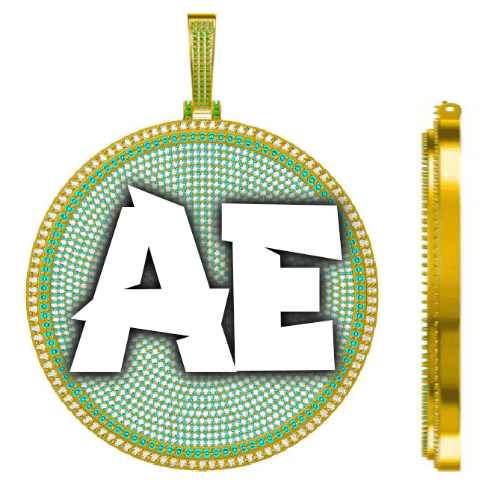 CUSTOM LETTER NECKLACE 3D BIG DISC