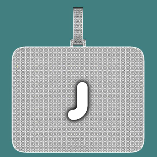 CUSTOM LETTER NECKLACE 3D BIG SQUARE