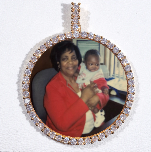 LARGE 3D CIRCLE CUSTOM PICTURE PENDANT
