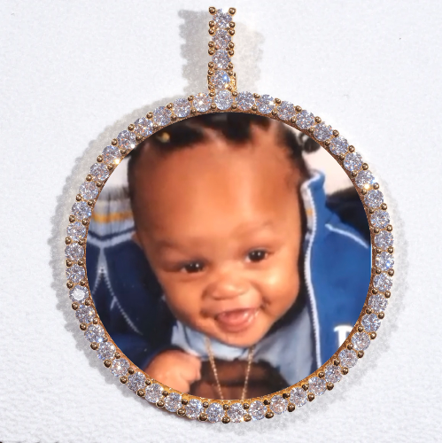 LARGE 3D CIRCLE CUSTOM PICTURE PENDANT