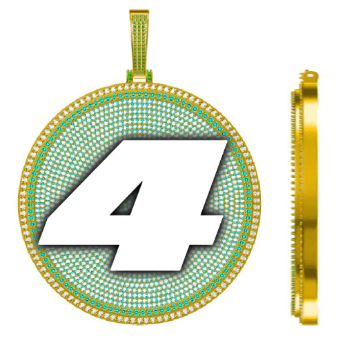 CUSTOM LETTER NECKLACE 3D BIG DISC