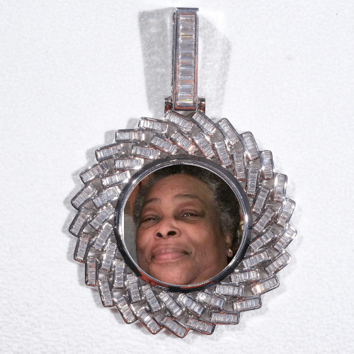 Large 3D Baguette Custom Picture Pendant