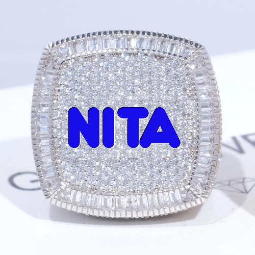 CUSTOM LETTER 3D ICED RING