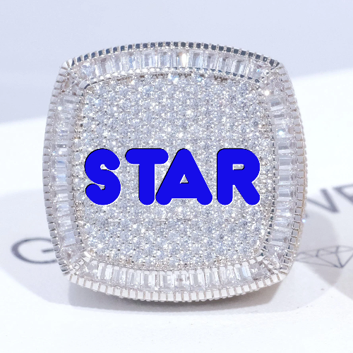 CUSTOM LETTER 3D ICED RING