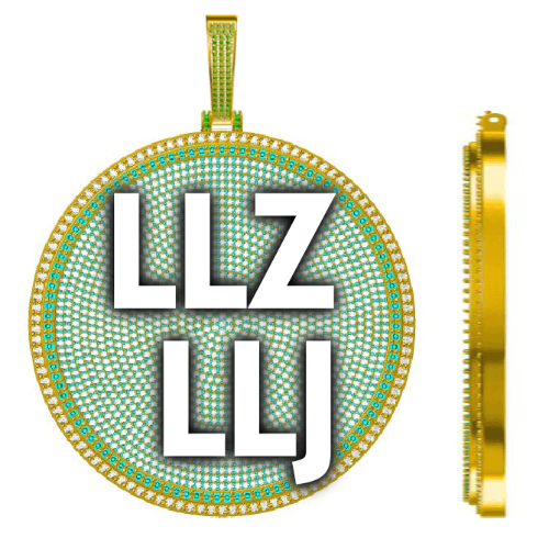 CUSTOM LETTER NECKLACE 3D BIG DISC