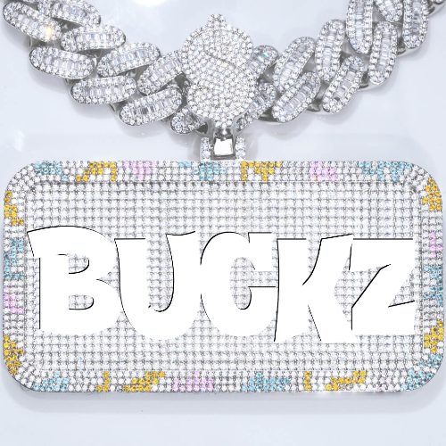 CUSTOM LETTER NECKLACE 3D COLORFUL SQUARE
