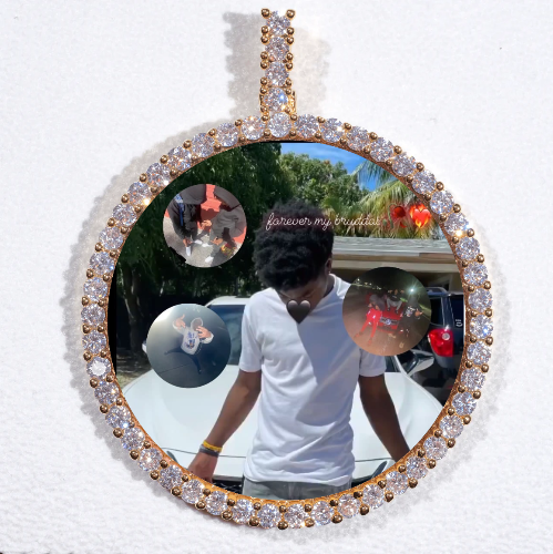 LARGE 3D CIRCLE CUSTOM PICTURE PENDANT