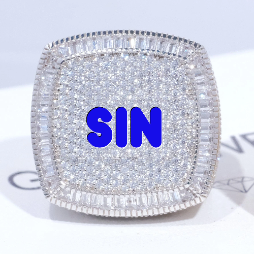CUSTOM LETTER 3D ICED RING
