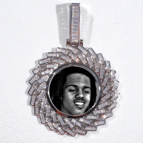 Large 3D Baguette Custom Picture Pendant