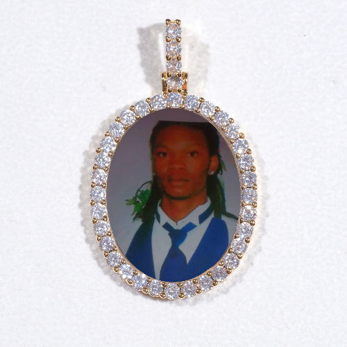 3D Oval Custom Picture Pendant
