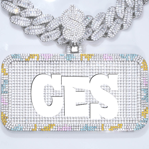 CUSTOM LETTER NECKLACE 3D COLORFUL SQUARE