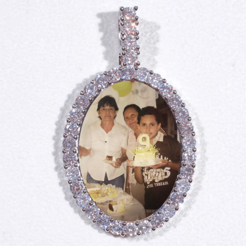 Large 3D Oval Custom Picture Pendant