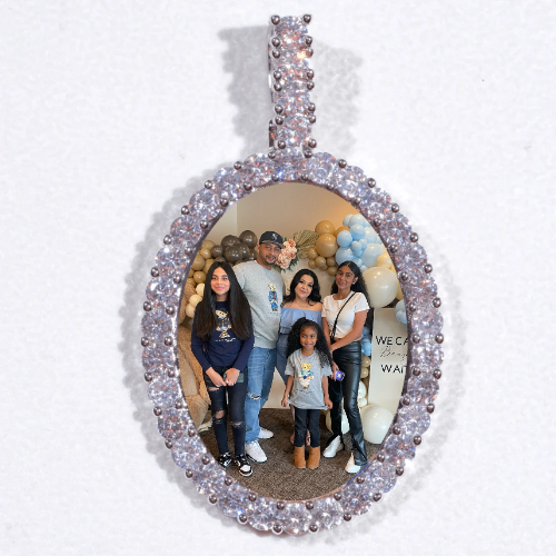 Large 3D Oval Custom Picture Pendant