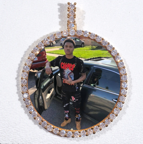 LARGE 3D CIRCLE CUSTOM PICTURE PENDANT