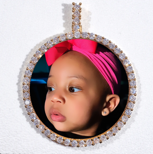 LARGE 3D CIRCLE CUSTOM PICTURE PENDANT
